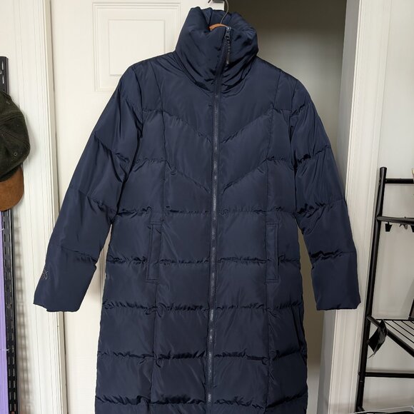 Puffy Down Parka, Navy Blue, Vintage - Picture 9 of 13